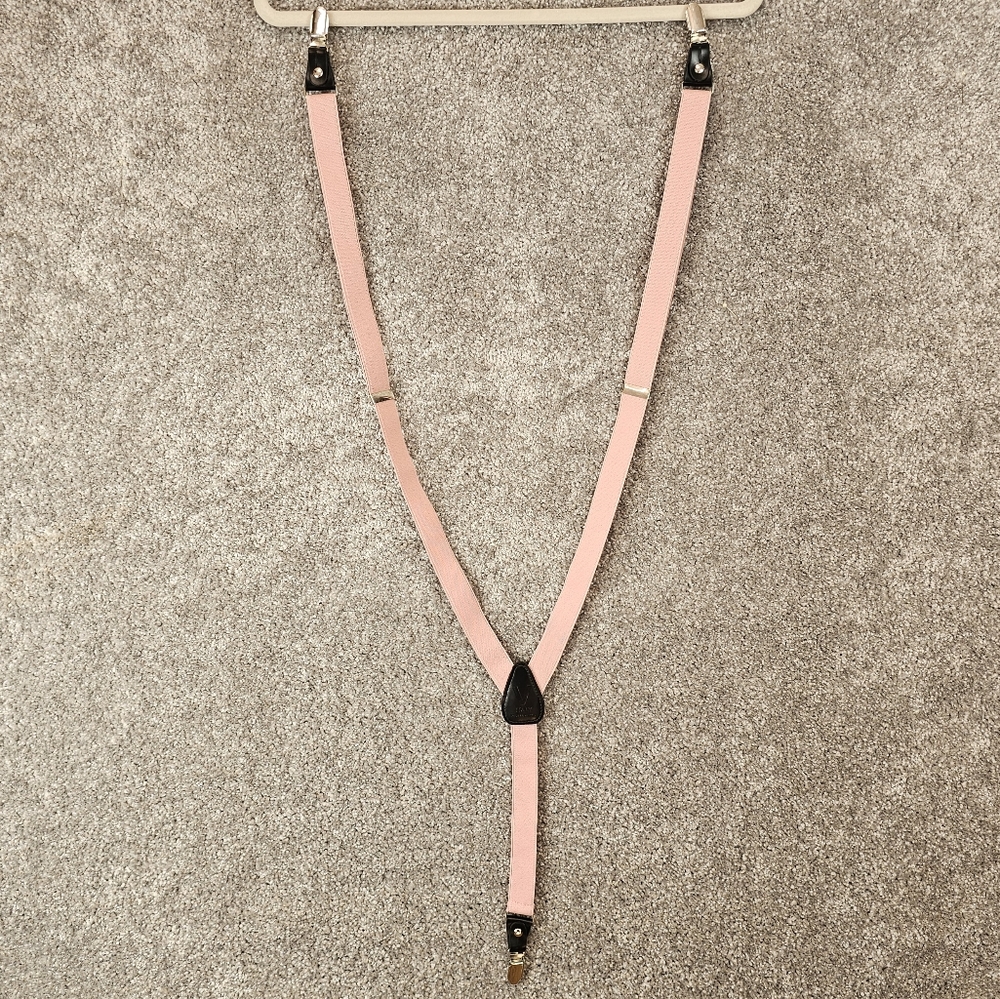 Vesuvio Napoli Italy Adjustable Pink Suspenders Elastic Alligator Clamps